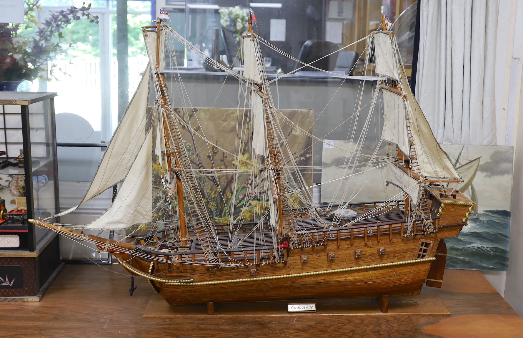 A large scratch-built model of The Endeavour - 135cm